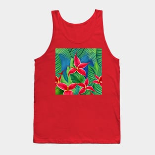 Tropical Flowers Four Tank Top